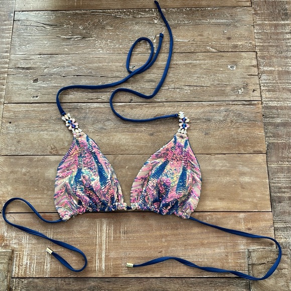 Crush Nude Sequin Swim Top - Picture 2 of 7